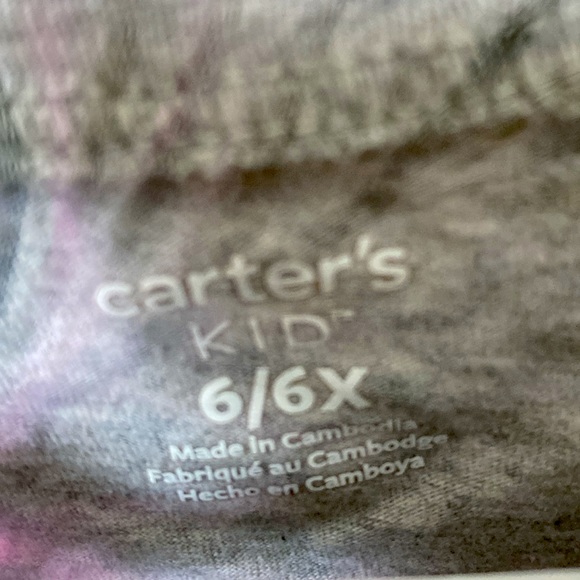 Carter’s kid long sleeve shirt, gray pink and black size 6 - Picture 3 of 3